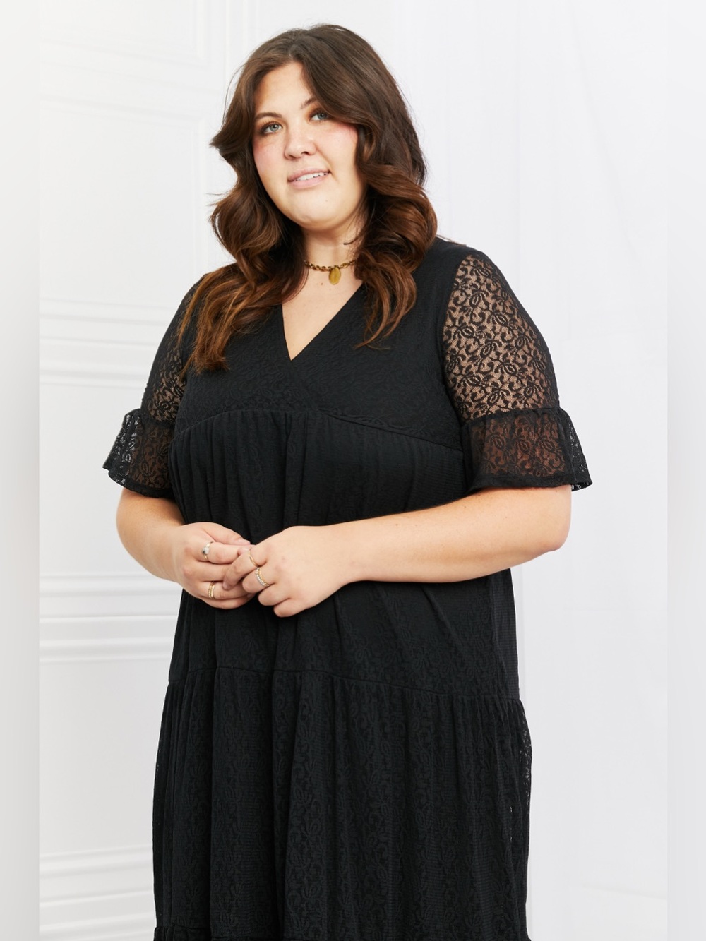 P & Rose Lovely Lace Full Size Tiered Dress - Picture 10 of 10